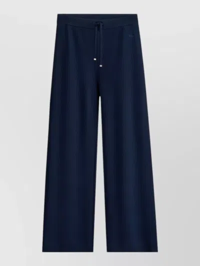 Dior Lounge Knit Pants Wide Leg Back Pocket In Blue