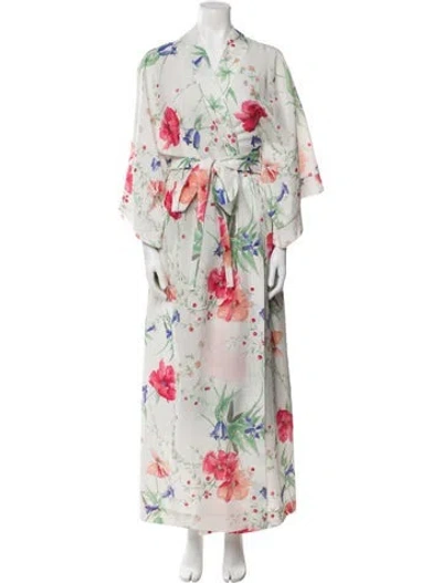 Pre-owned Dior Lounge Wear Floral Print Robe In Multi