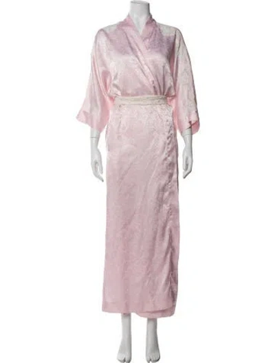 Pre-owned Dior Loungewear Floral Print Robe In Pink