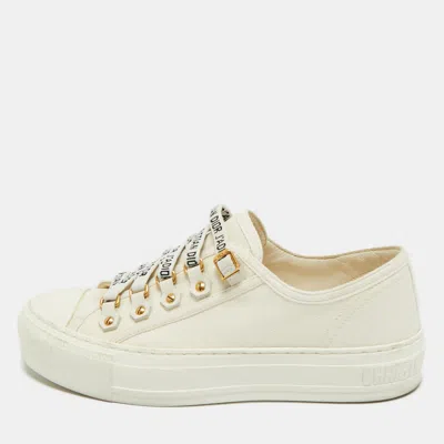 Pre-owned Dior Low Top Sneakers Size 35 In White