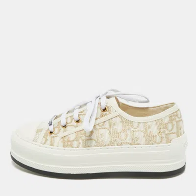 Pre-owned Dior Low Top Sneakers Size 36 In Gold