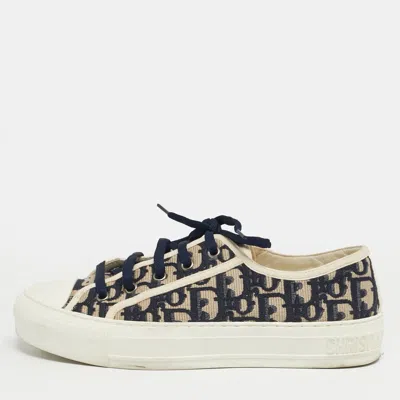 Pre-owned Dior Low Top Sneakers Size 38.5 In Blue