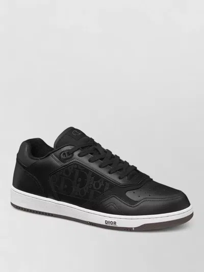 Dior Low-top Sneakers With Contrast Sole And Perforated Toe In Black