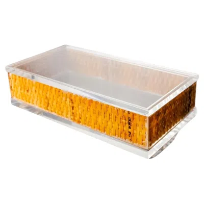 Pre-owned Dior Lucite And Rattan Vanity Boxe, Christian  Style, Italy 1970s In Sand