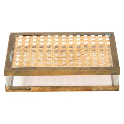 Pre-owned Dior Lucite, Cane And Brass Box In The Style Of Christian , Italy, 1970's In Sand