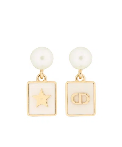Dior Lucky Cards Earrings In White