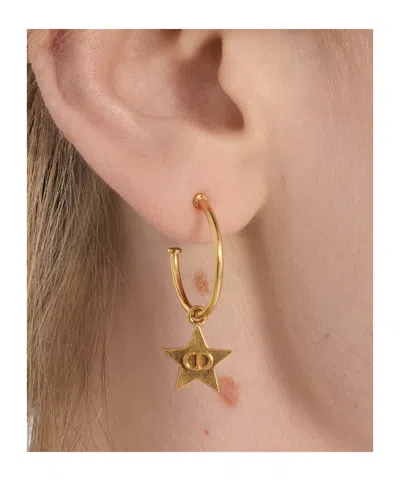 Dior Lucky  Hoop Earrings In Gold