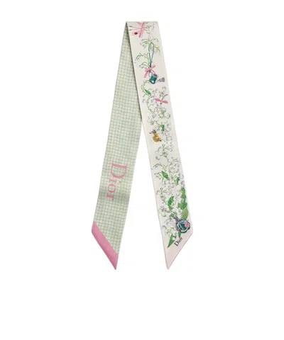 Dior Lucky Médaillon Mitzah Scarf In White