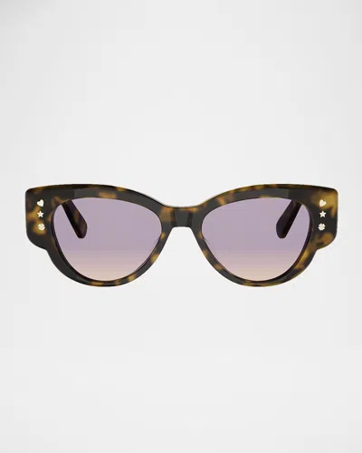 Dior Luckycharms B1i 53mm Butterfly Sunglasses In Dark Havana