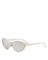Dior M1u Butterfly Sunglasses, 141mm In Gold/gray Mirrored Solid