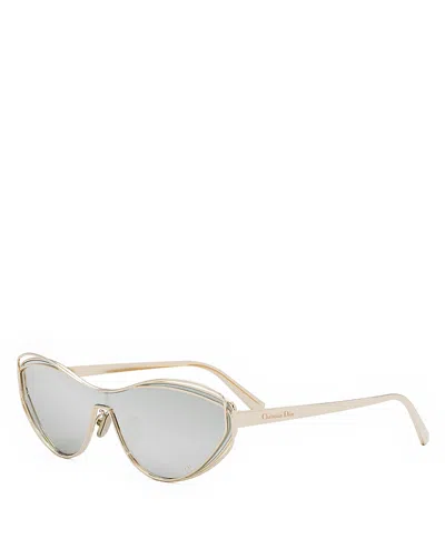Dior M1u Butterfly Sunglasses, 141mm In Gold/gray Mirrored Solid
