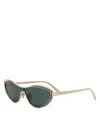 Dior Fil M1u Mirrored Butterfly Sunglasses In Gold/green Solid