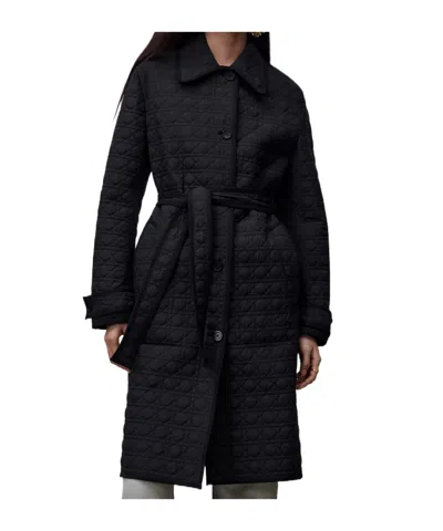 Dior Macrocannage Belted Coat In Black