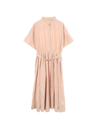 Pre-owned Dior Macrocannage Belted Midi Dress In Pink