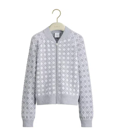 Dior Macrocannage Bomber Jacket In Gray