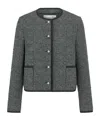 Dior Macrocannage Cropped Jacket In Gray