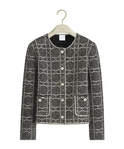 Dior Macrocannage Cropped Jacket In Multi