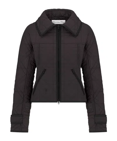 Dior Macrocannage Fitted Jacket In Brown
