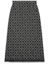 Dior Macrocannage Midi Skirt In Black