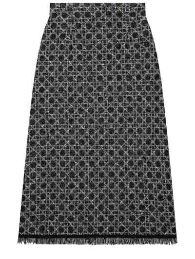 DIOR DIOR MACROCANNAGE MIDI SKIRT