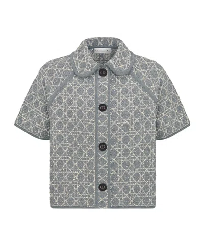Dior Macrocannage Short-sleeved Jacket In Gray