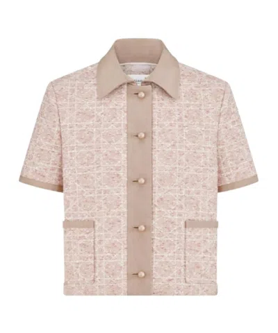 Dior Macrocannage Short-sleeved Jacket In Nude