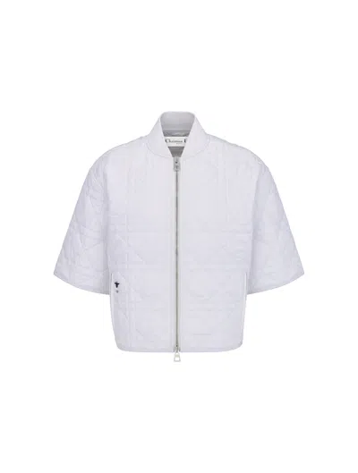 Dior Macrocannage Short-sleeved Pea Coat In White