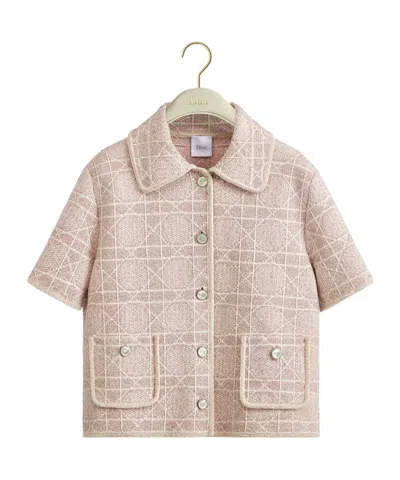 Dior Macrocannage Short-sleeved Jacket In Pink