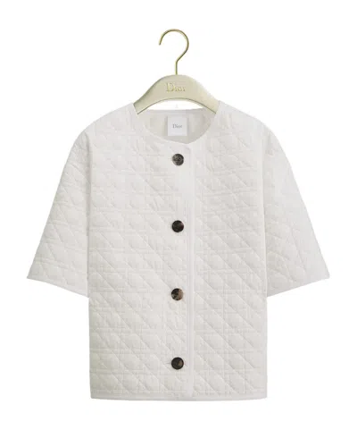 Dior Macrocannage Short-sleeved Jacket In White