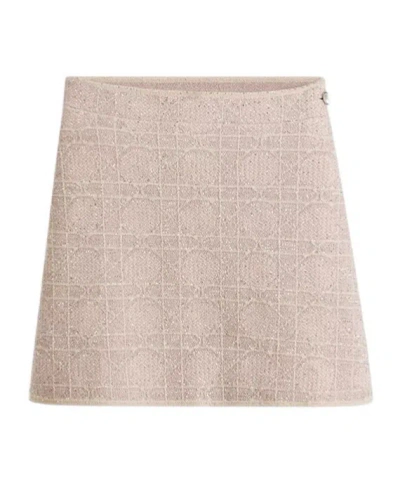 Dior Macrocannage Straight Miniskirt In Pink