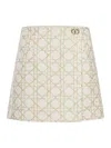Dior Macrocannage Trouserskirt In White And Gold Wool Blend Tweed In Neutral