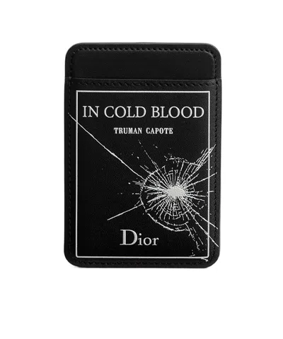 Dior Magnetic Card Holder In Black And White