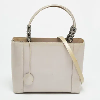 Pre-owned Dior Malice Medium Light Pink Patent Leather Tote