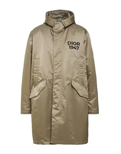 Dior Man Coat Khaki Size 42 Cupro In Sand