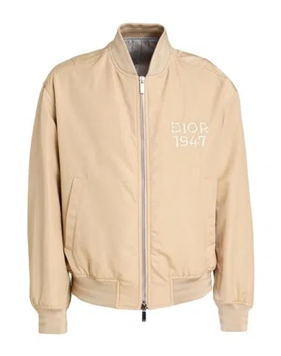 Dior Man Jacket Beige Size 42 Polyamide, Cotton, Viscose In Sand
