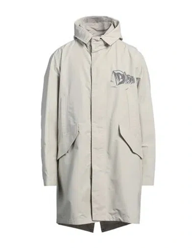 Dior Man Overcoat & Trench Coat Light Grey Size 46 Cotton, Polyamide In Gray