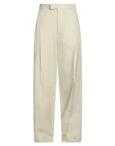Dior Man Pants Light Green Size 32 Cotton, Silk