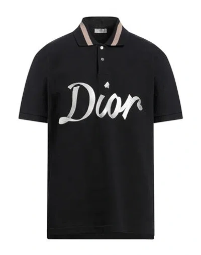 Dior Man Polo Shirt Black Size Xxl Cotton In Multi