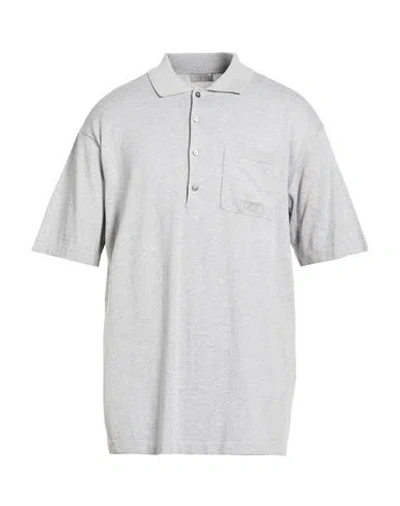 Dior Man Polo Shirt Light Grey Size Xl Cotton, Silk In Gray