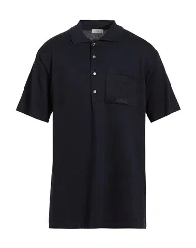 Dior Man Polo Shirt Midnight Blue Size Xl Cotton, Silk