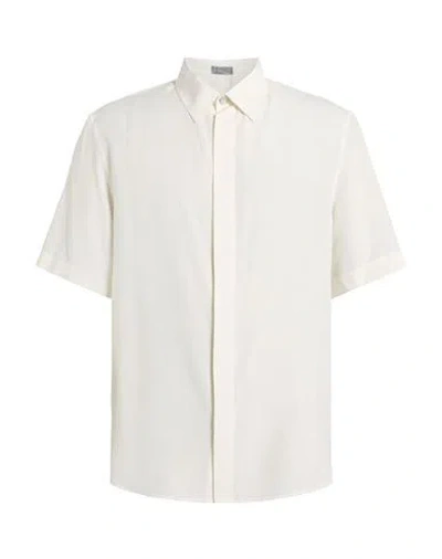 Dior Man Shirt Ivory Size 17 Silk, Lyocell In White