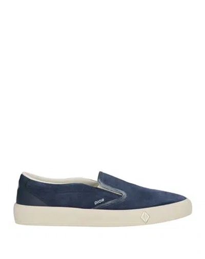 Dior Man Sneakers Navy Size 15 Leather In Blue