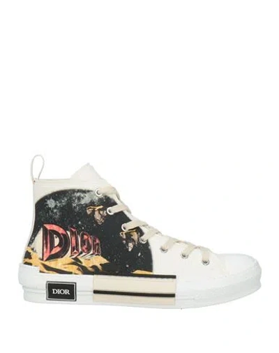 Dior Man Sneakers Off White Size 8.5 Textile Fibers, Synthetic Material