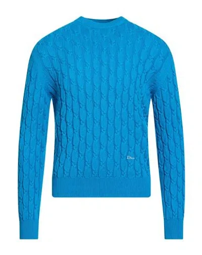 Dior Man Sweater Azure Size M Cotton In Blue