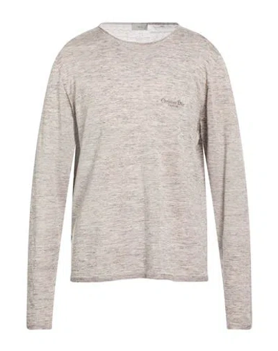 Dior Man Sweater Light Grey Size Xl Cashmere, Silk, Linen In Gray