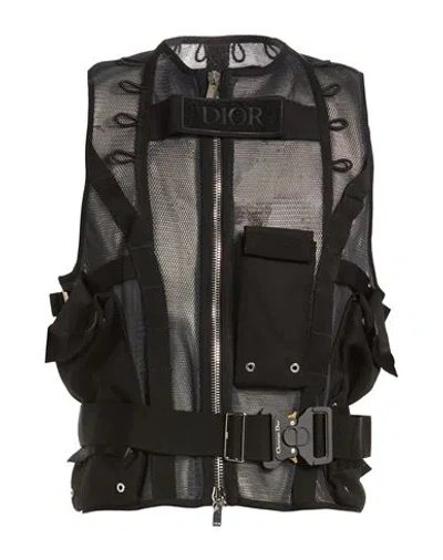 Dior Man Vest Midnight Blue Size 40 Polyester In Black