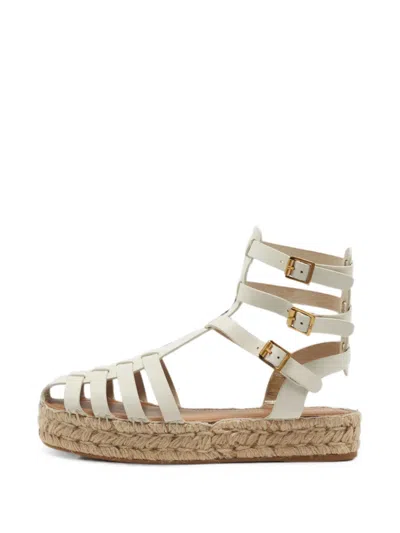 Pre-owned Dior Marine Iviera Platform Espadrilles In White