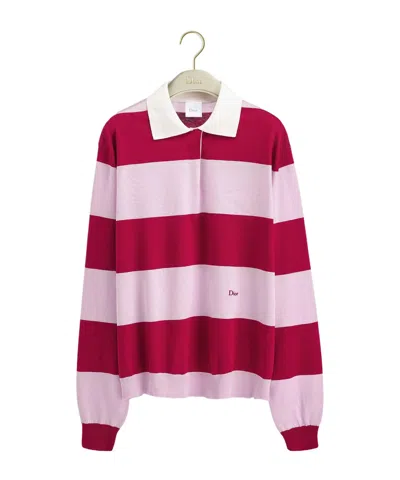 Dior Marinière Long-sleeved Polo Shirt In Multi
