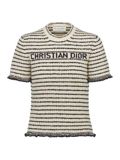 Dior Short-sleeved Sweater In Multicolour