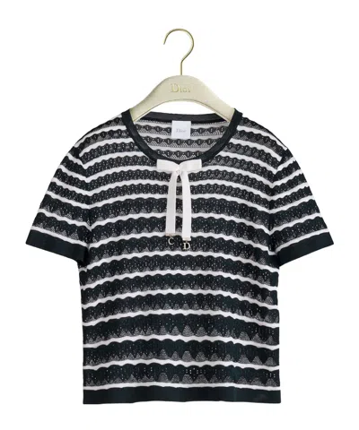 Dior Marinière Short-sleeved Sweater In Black